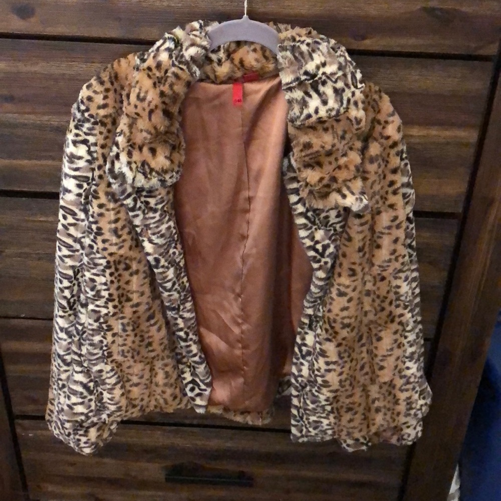 Faux Cheetah Fu Jacket - Size M